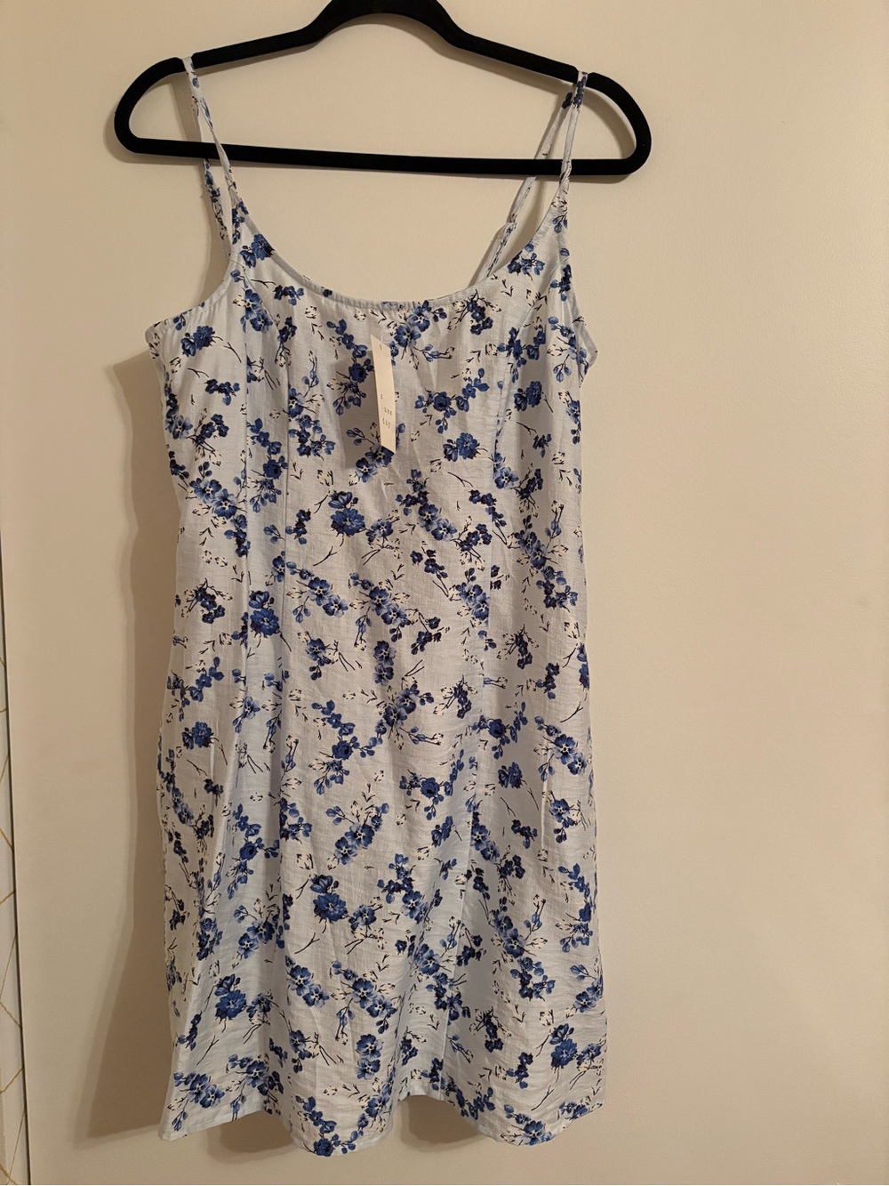 Target White Mini Dress with Blue Floral Print